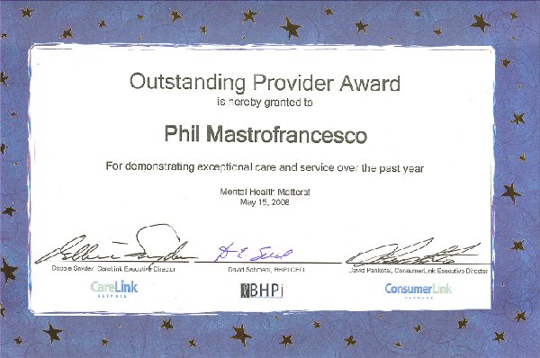 Oustanding Provider Award 